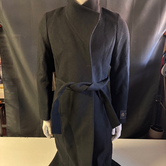 New womens large Aritzia Babaton Connor Long Trench Coat Virgin Wool - Picture 1 of 10